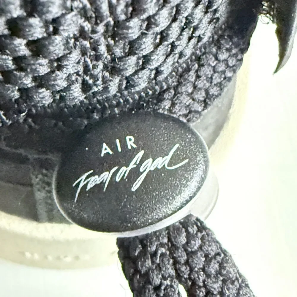 Nike Air 180 Fear of God Black Criss Cross Sneaker Strap Boys Women's Size 5